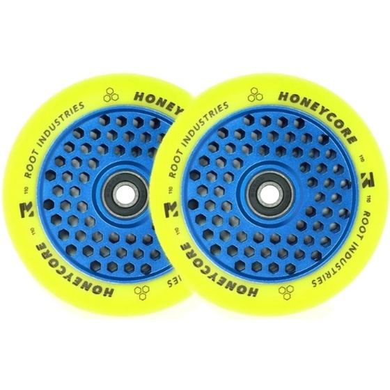 Root Limited Honeycore Rollen 110mm 2 Stück Blau/Gelb