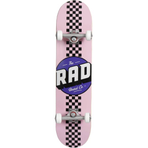 RAD Checker Stripe Skateboard Komplet (7.75"|Rosa/Schwarz) RAD Checker Stripe Skateboard Komplet (7.75"|Rosa/Schwarz)
