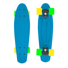 Skateboard FIZZ BOARD Blau, Orange PU, blau