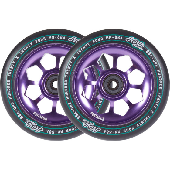 North Pentagon Rollen 120mm lila 2Stk