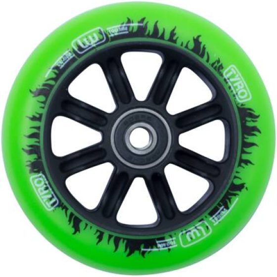 Longway Tyro Nylon Core 100mm Rad Grün/Schwarz Flame