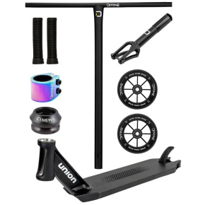 Freestyle-Scooter Custom Divine X Union HoneyComb 490 mm Schwarz/Neochrome