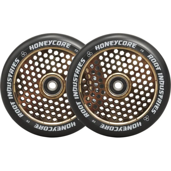 Root Industries Honeycore Rollen schwarz 120mm 2 Stück Gold Rush