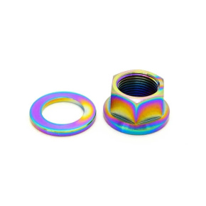TLC Titanium BMX Achsschraube mit Spacer (14mm|Rainbow) TLC Titanium BMX Achsschraube mit Spacer (14mm|Rainbow)