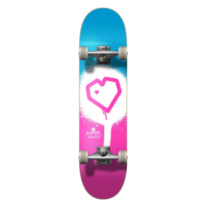 Blueprint Spray Heart V2 Skateboard Komplett (7.25"|Rosa/Weiß/Blau)