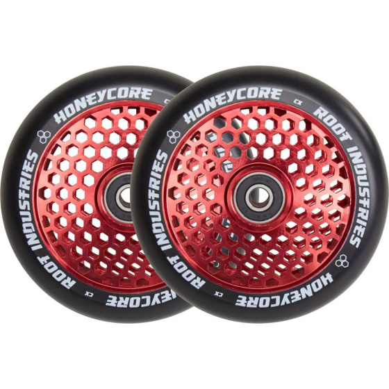 Root Industries Honeycore Rollen schwarz 120mm 2 Stück rot