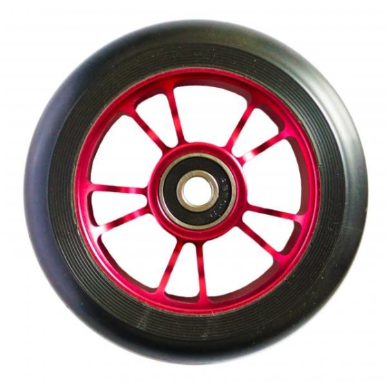 Stumpf 10 Speichen 100 mm schwarz rotes Rad