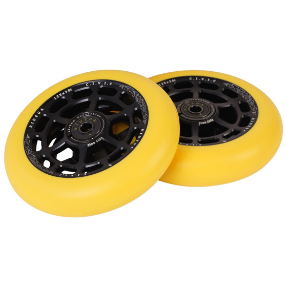 UrbanArtt Civic Rollen 125x30mm Schwarz/Gelb 2Stk