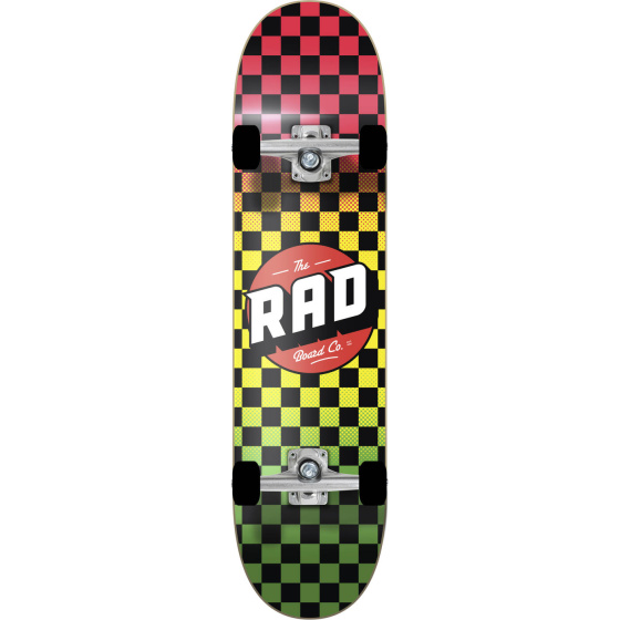 RAD Checkers Skateboard Komplett (7.5"|Rasta Fade)