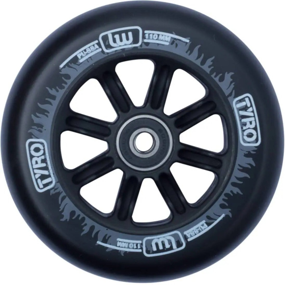 Longway Tyro Nylon Core 110mm Schwarz/Weiß Flamme Rad