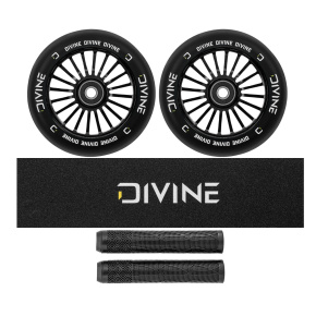 Set 2 Stück Divine Rollen 110 mm Turbo schwarz + Divine Griptape + Divine Griffe