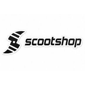 Große schwarze Scootshop-Aufkleber