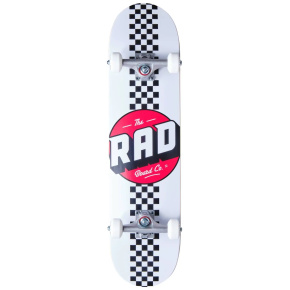 RAD Checker Stripe Skateboard Komplet (7.75"|Weiß)
