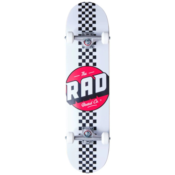RAD Checker Stripe Skateboard Komplet (7.75"|Weiß)
