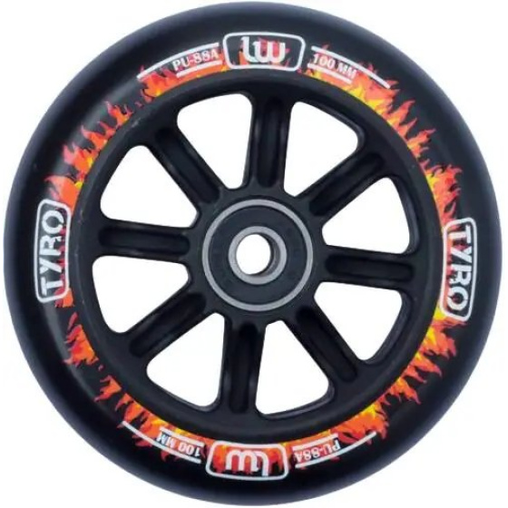 Longway Tyro Nylon Core 100mm Schwarz/Feuerflamme Rad