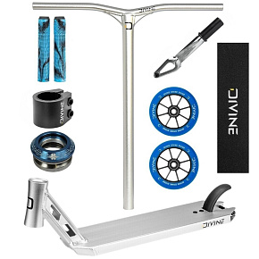 Freestyle Scooter Custom Divine Park ALU Silber/Blau Freestyle Scooter Custom Divine Park ALU Silber/Blau