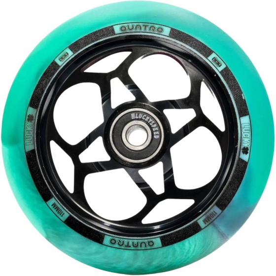 Lucky Quatro Rad 110mm Schwarz/Türkis Marmor