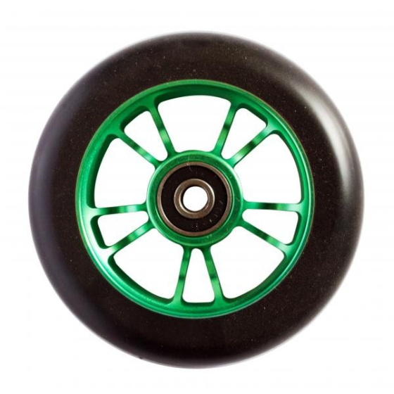 Stumpf 10 Speichen 100 mm schwarz grünes Rad