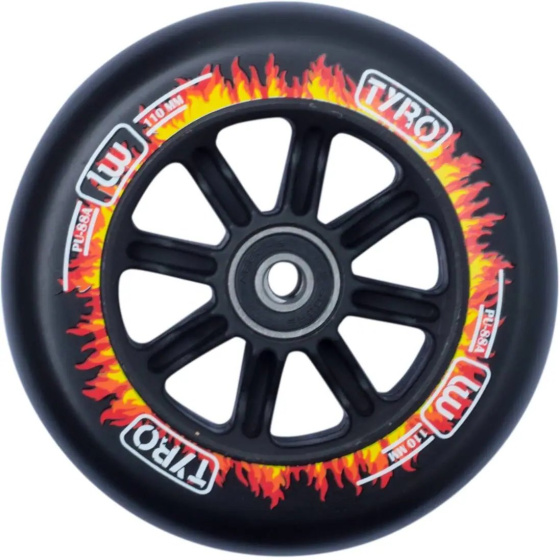 Longway Tyro Nylon Core 110mm Schwarz/Feuer Flamme Rad