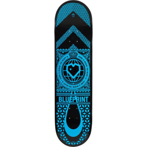 Blueprint Home Heart Skateboard Deck (8.25"|Schwarz/Blau)