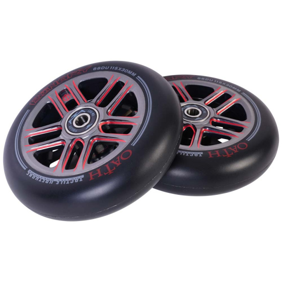 Oath Binary Rollen 115x30mm Rot/Titanium 2 Stück