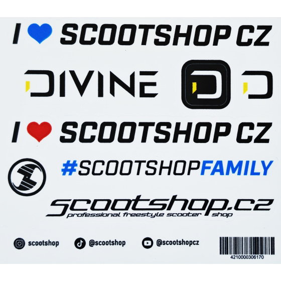Liste der Aufkleber Scootshop.cz X Divine S