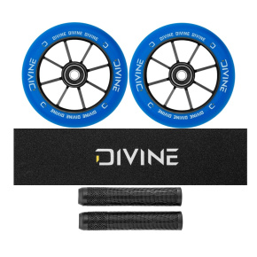 Set 2 Stück Divine Rollen 110 mm Spoked blau + Divine Griptape + Divine Griffe