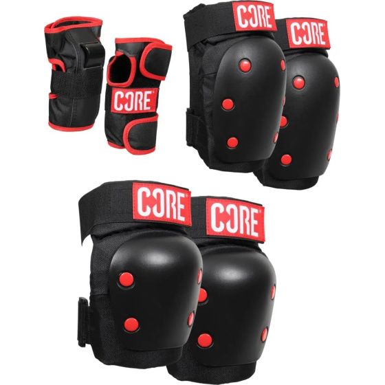 Set Schützer CORE Skate Pads XS Schwarz