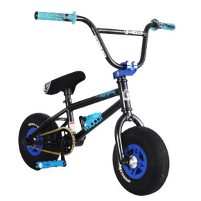 Wildcat Venom 2A Mini BMX Bike (Schwarz/Blau|ohne Bremsen)