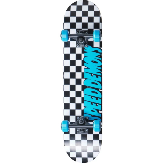 Speed Demons Checkers Skateboard Komplet (8"|Schwarz/Blau)