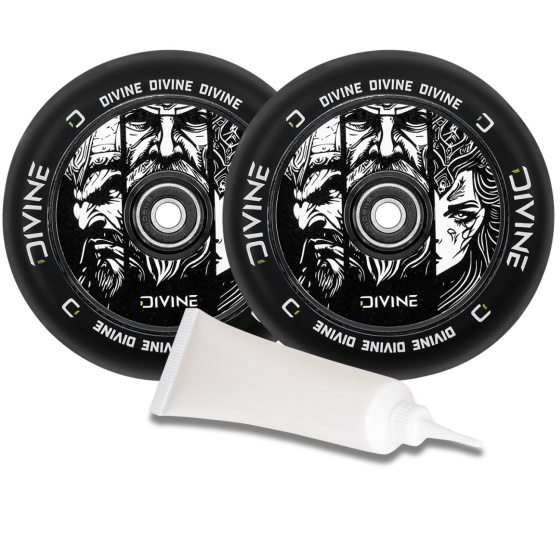 Set 2 Stück Divine 120 mm Hollowcore Rollen + Divine Öl für Lager