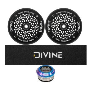 Set 2 Stück Divine Rollen 110 mm Light schwarz + Divine Griptape + Divine Headset