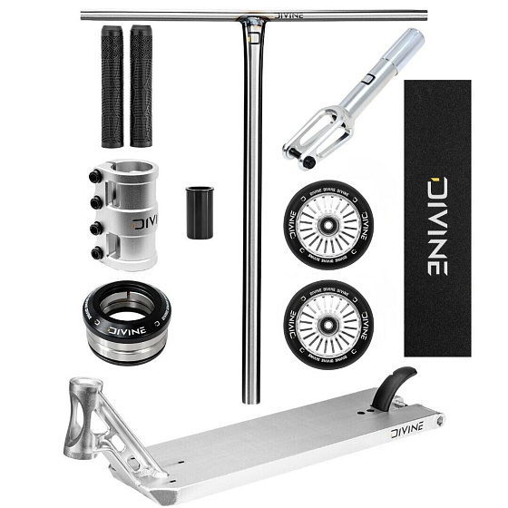 Stunt-Scooter Custom Divine Street 6" 580 mm silber
