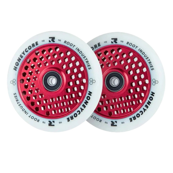 Root Industries Honeycore White 110mm Rollen 2 Stück rot