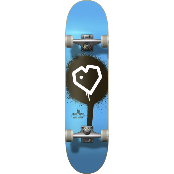 Blueprint Spray Heart V2 Skateboard Komplett (7"|Blau/Schwarz/Weiß)