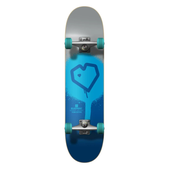 Blueprint Spray Heart V2 Skateboard Komplett (7.75"|Silber)