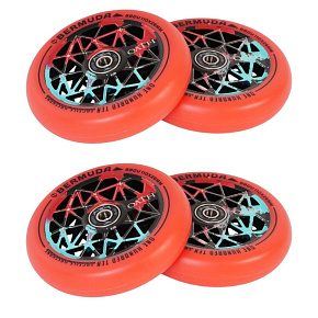 Verpackung 1+1 Rollen Oath Bermuda 110mm Schwarz/Teal/Rot 4 Stück
