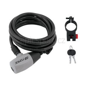 FORCE Spiralschloss mit Halterung 185cm/8mm, schwarz