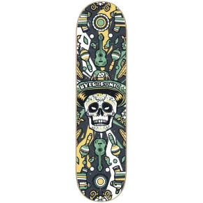 Hydroponischer mexikanischer Schädel 2.0 Skateboard Deck (8.375"|Schwarz)
