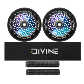 Set 2 Stück Divine 110 mm Light Core Rainbow Rollen + Divine Griptape + Divine Griffe