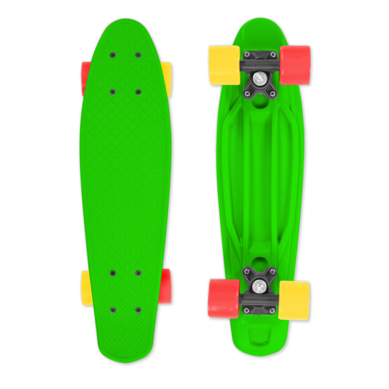 Skateboard FIZZ BOARD Grün, Rot-Gelb PU, grün