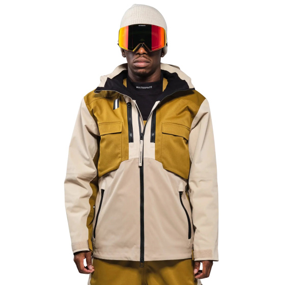 Whitespace 2L Cargo Isolierte Jacke (L|Taupe Green Khaki)
