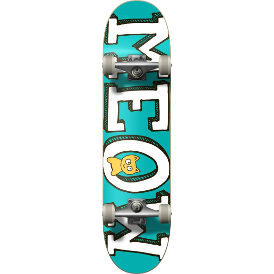 Meow Logo Skateboard Komplett (7.25"|Türkis)