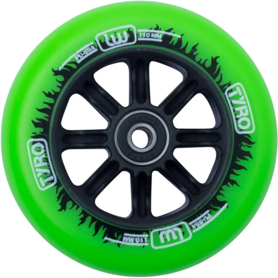 Longway Tyro Nylon Core 110mm Rad Grün/Schwarz Flame