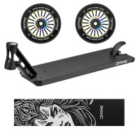 Set Deck Divine Forget Street 6" 580 mm schwarz + 2 Stück Rollen Divine 110 mm Turbo Neochrome + Divine Nyx Griptape