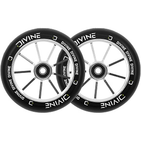 Verpackung 1+1 Räder Divine 120 mm silber 2 Stück