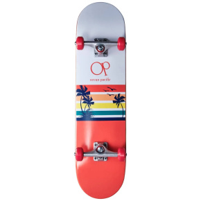 Skateboard Ocean Pacific Sunset 8" Weiß/Rot