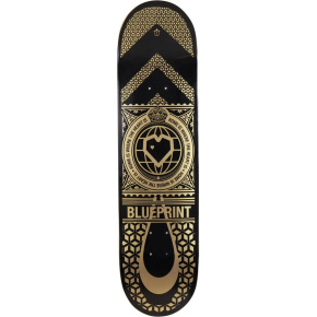 Blueprint Home Heart Skateboard Deck (8.125"|Schwarz/Gold)