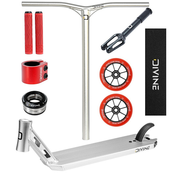 Freestyle Scooter Custom Divine Park ALU Silber/Rot